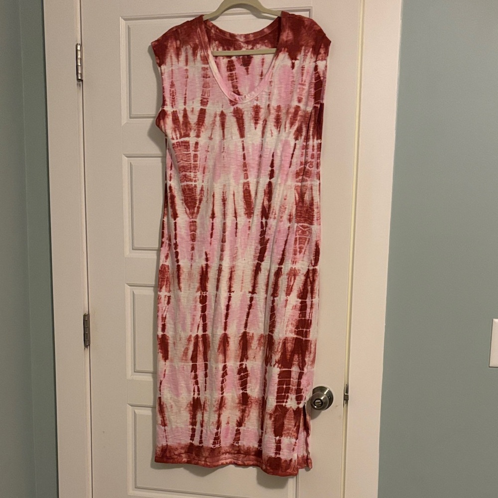 Universal Thread Tie-Dye Midi Dress - Red and Pink